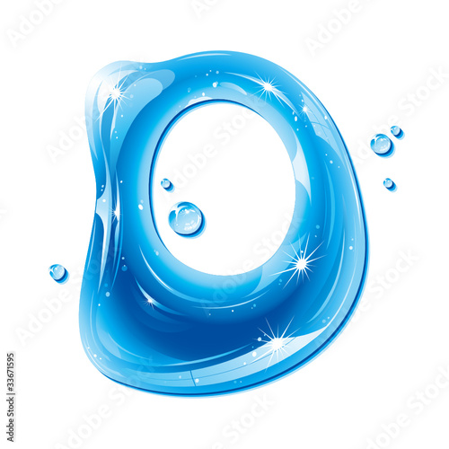 Water Liquid Letter - Capital D
