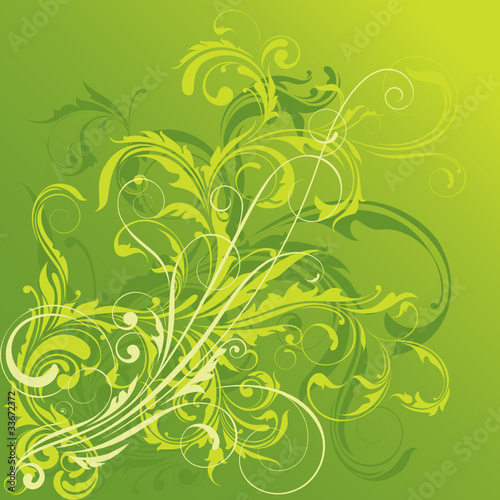 Green floral design