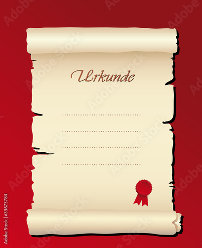 Urkundenrolle mit Siegel