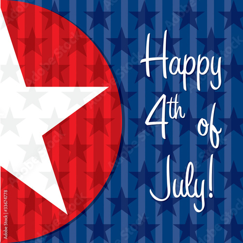 Happy 4th of July star card in vector format.