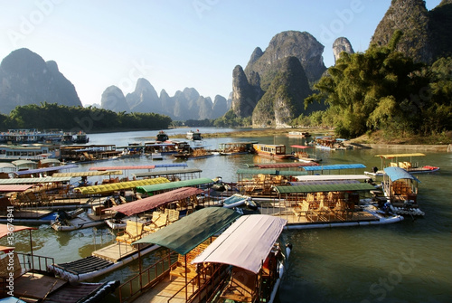 Bamboo raft in xingping village