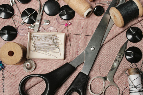 Sewing kit. Tailoring tools.