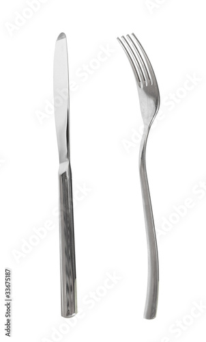 knife and fork isolated over white background