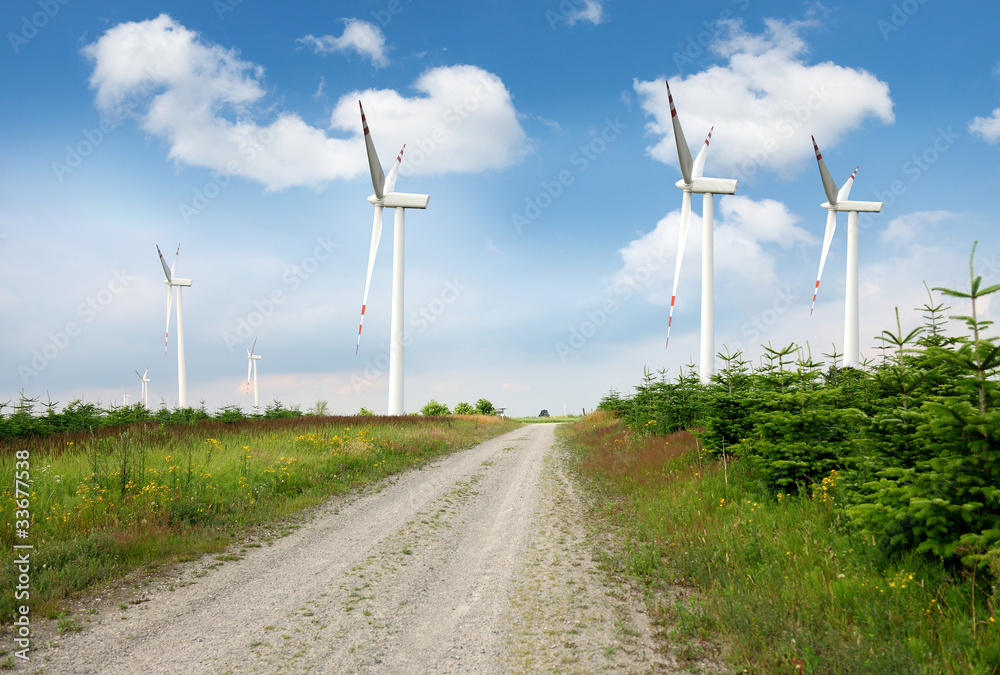 Road to wind turbine farm