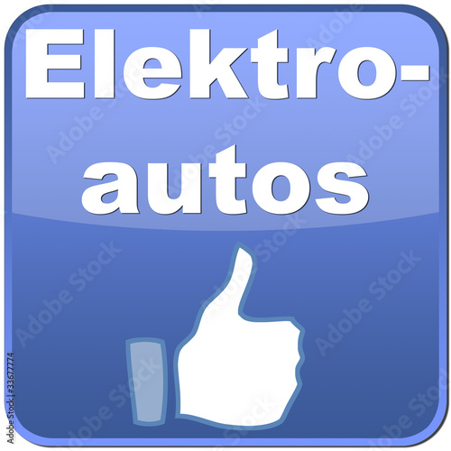 Button Elektroautos mit Daumen hoch