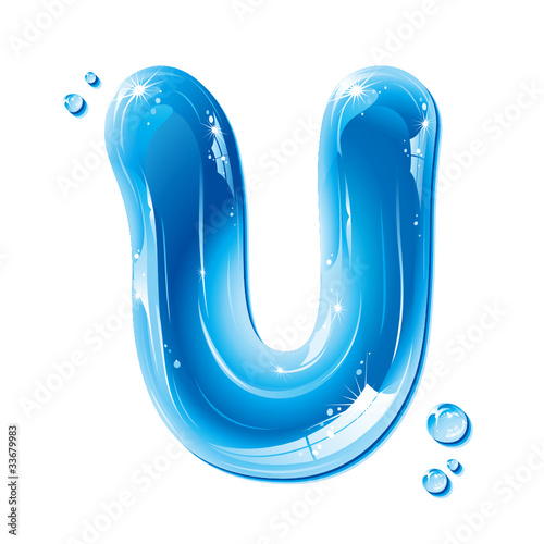 ABC series - Water Liquid Letter - Capital U