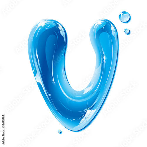ABC series - Water Liquid Letter - Capital V