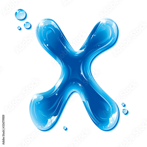 ABC series - Water Liquid Letter - Capital X
