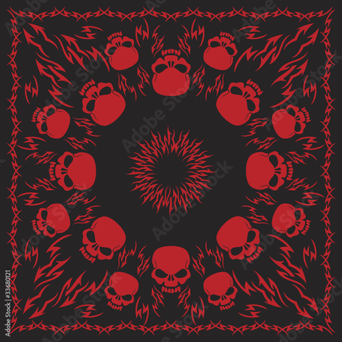Tribal Skull Bandana Design