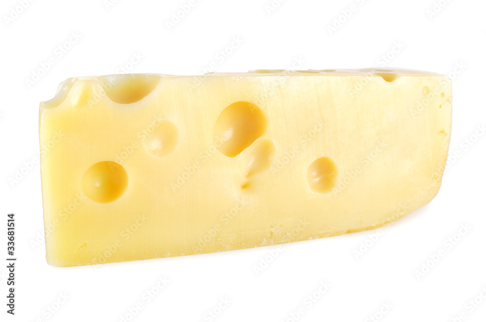 piece of cheese isolated on a white background piece of cheese isolated on a white background