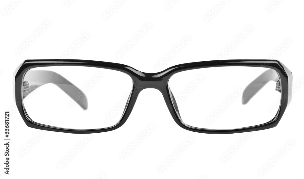modern black glasses isolated on white background modern black glasses isolated on white background