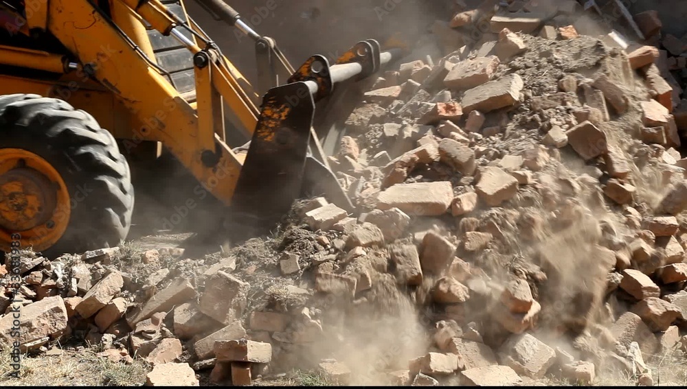 Excavator working at construction site