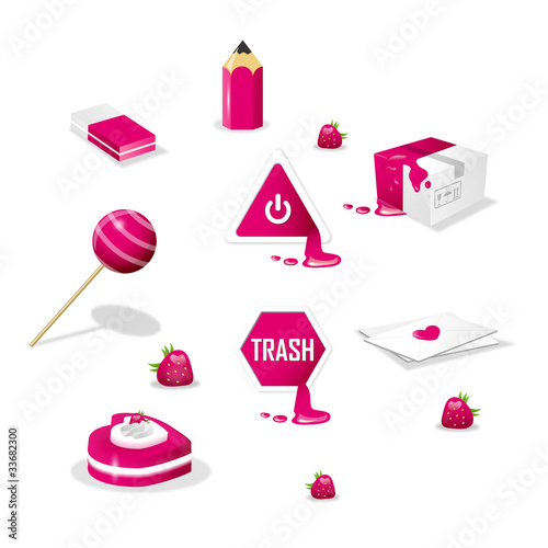 Office icon set "Sweet and Love"