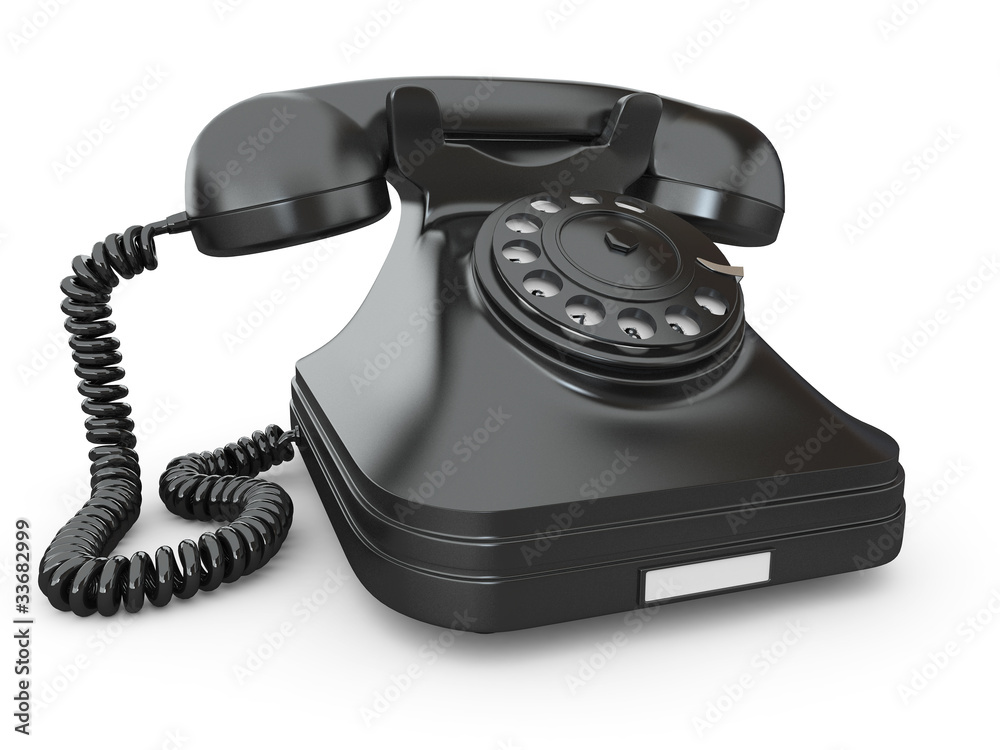 Old-fashioned phone on white isolated background Old-fashioned phone on white isolated background