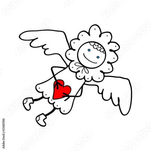 Angel with heart
