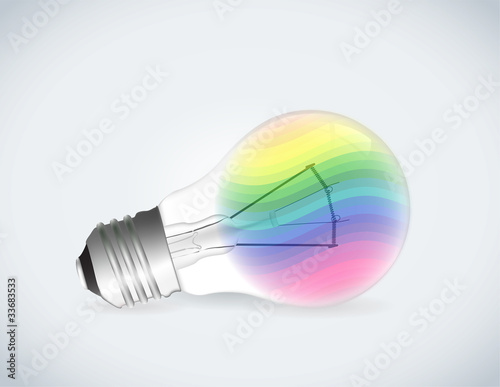 Rainbow light bulb illustration