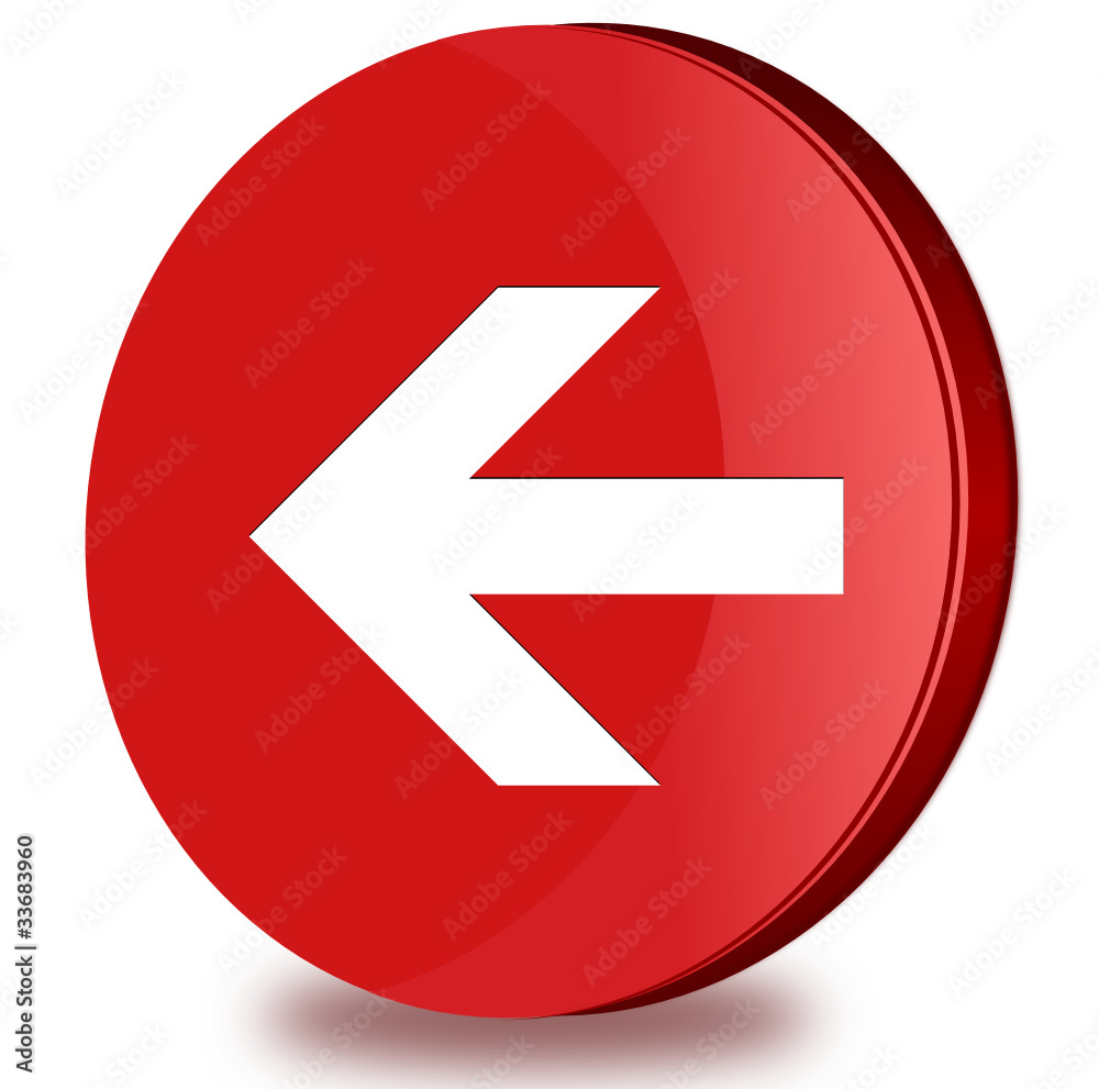 Left arrow glossy icon Left arrow glossy icon