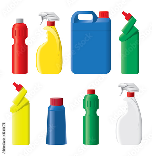 Set of detergent botles