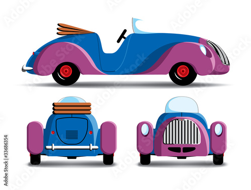 Cartoon retro car