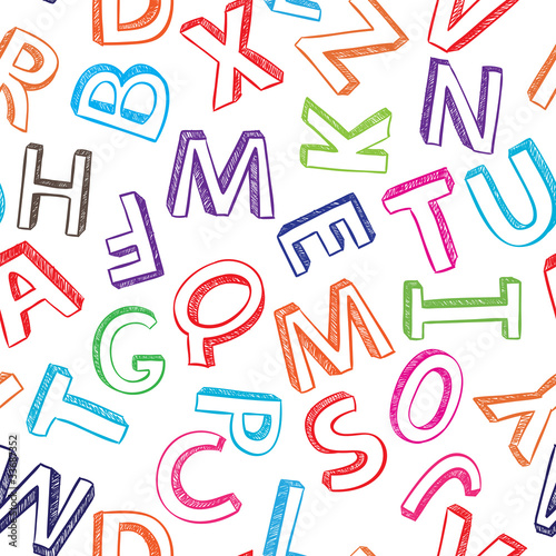 Colorful seamless alphabet background