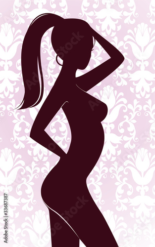 Silhouette of the standing woman
