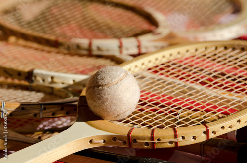 Wooden tennis racket