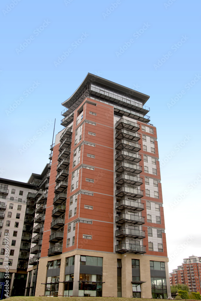 Luxury Red and Black Apartment block in a Yorkshire City