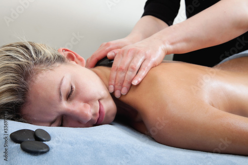 woman getting spa massage