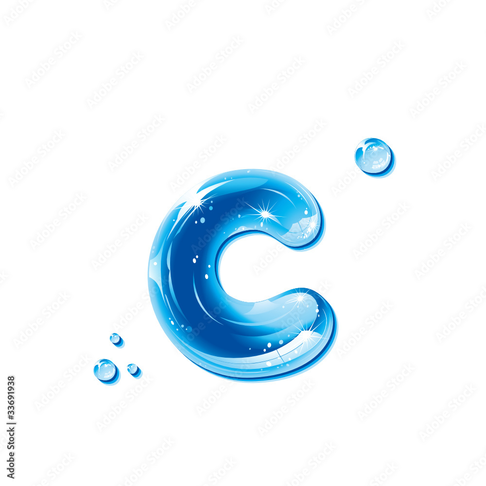 ABC series - Water Liquid Letter - Small Letter c ABC series - Water Liquid Letter - Small Letter c