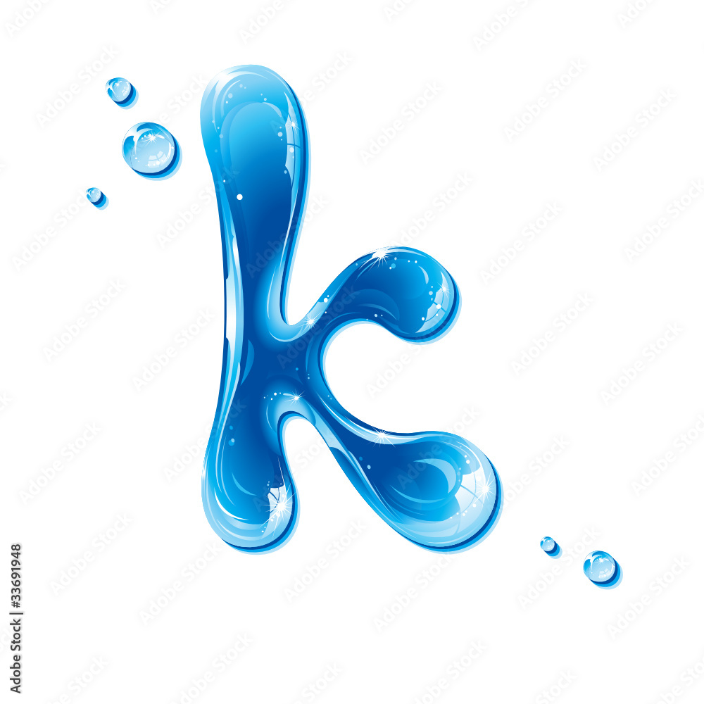 Obraz premium ABC series - Water Liquid Letter - Small Letter k