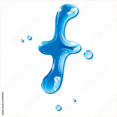 ABC series - Water Liquid Letter - Small Letter f