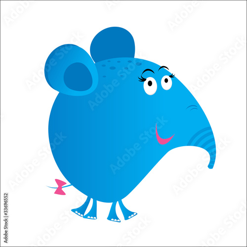 Blue elefant cartoon lustig maskottchen