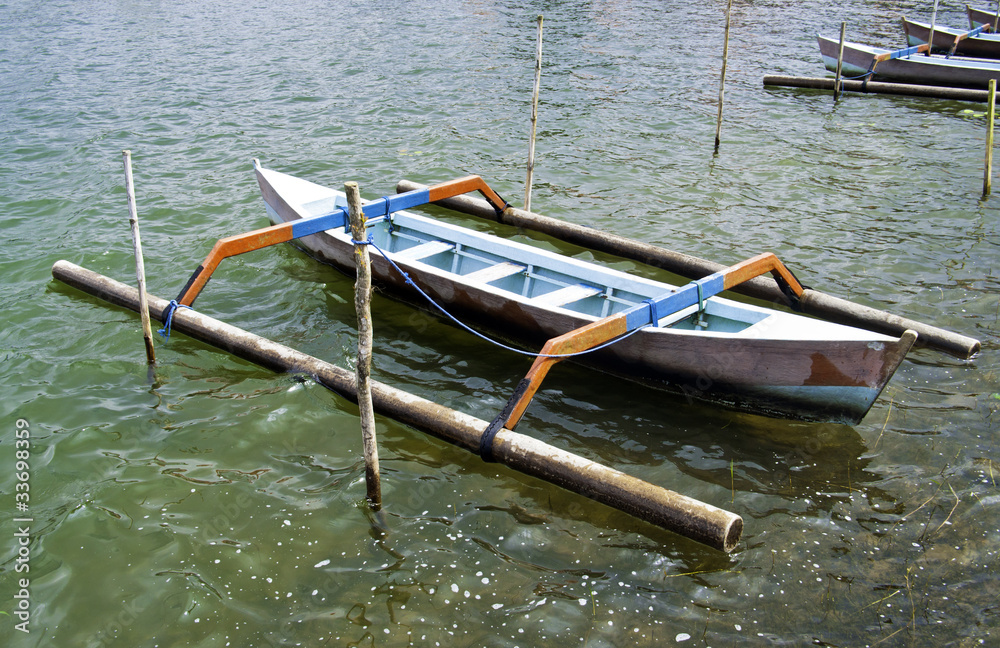 Rural traditional indonesian boat