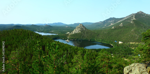 Panorama of Lake Borovoe. Kazakhstan photo