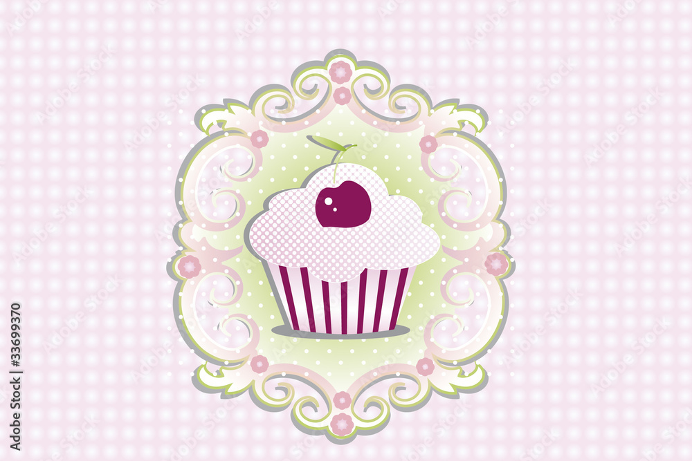 Cupcake mit Kirsche