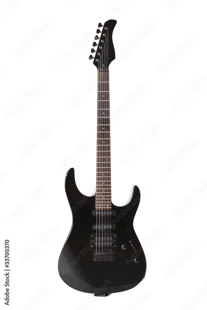 Obraz premium Black electric guitar isolated