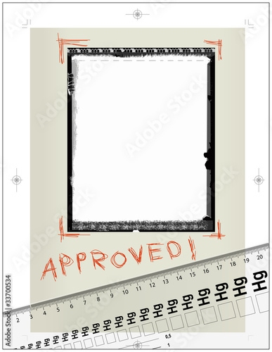Instant picture blank frame,line gauge,caption approved