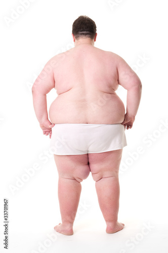 Real overweight man