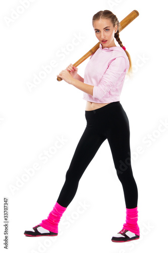 Photography Pretty lady with a baseball bat