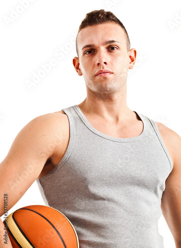 Muscle man holding a basketball © Minerva Studio