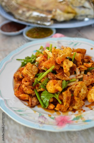 Spicy salad , Thai style food