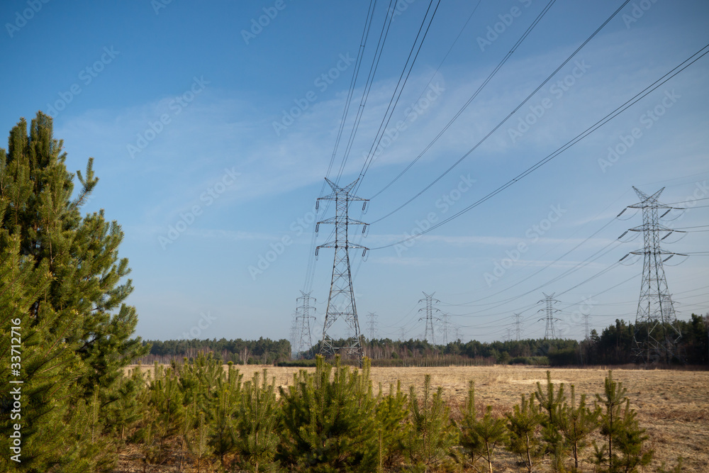 power pylons and wires