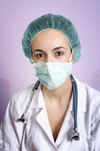 Portrait of a young doctor with stethoscope.