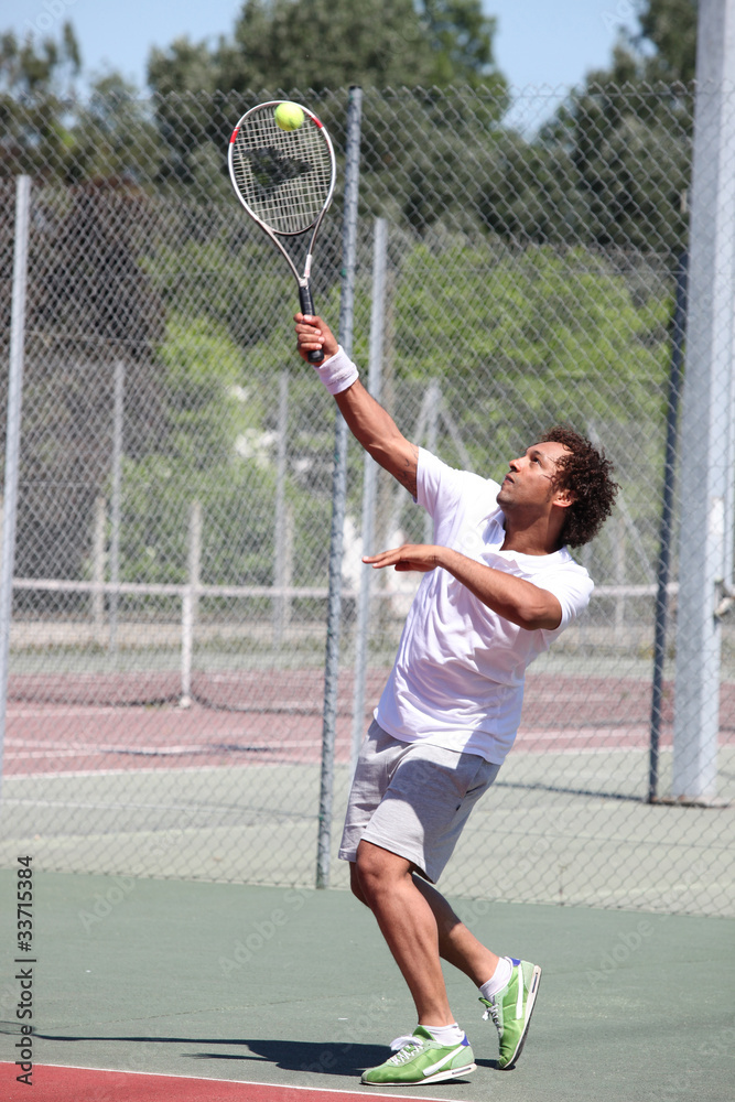 tennis player in action