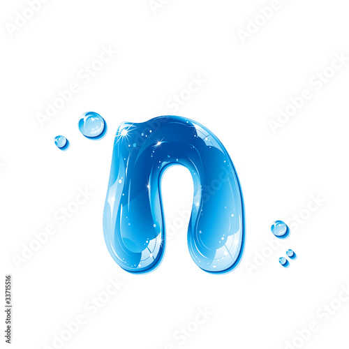 ABC series - Water Liquid Letter - Small Letter n