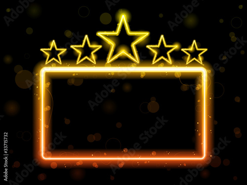 Star Neon Movie Sign With Copyspace