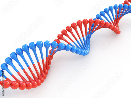 DNA code 3d concept isolated on white