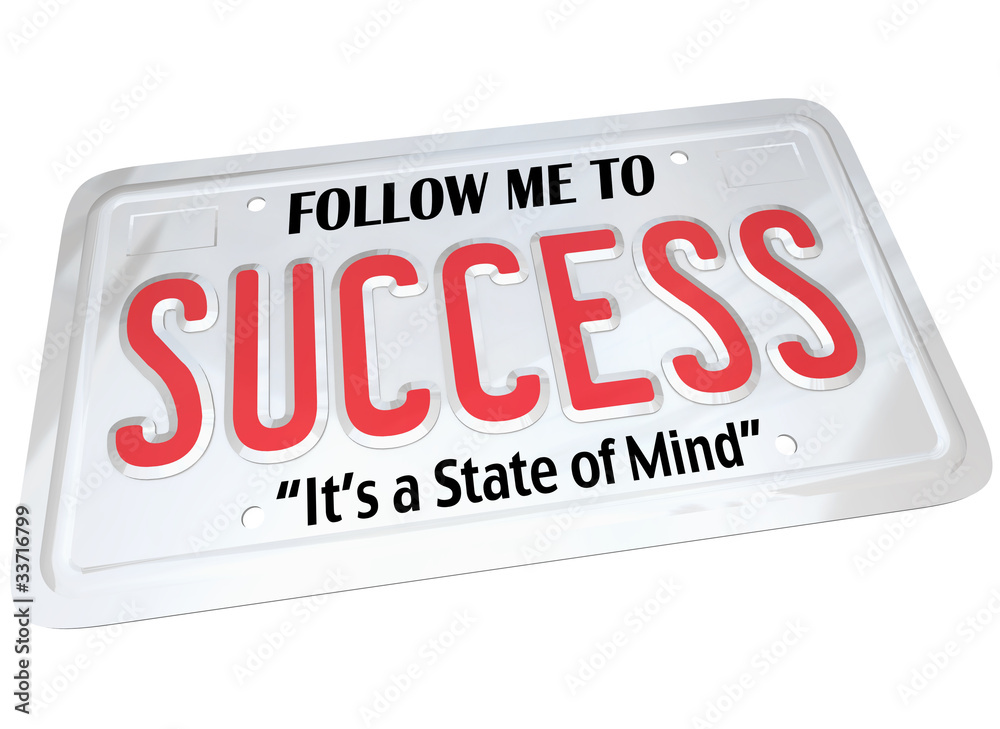 Success Word on License Plate Follow to Successful Future Success Word on License Plate Follow to Successful Future