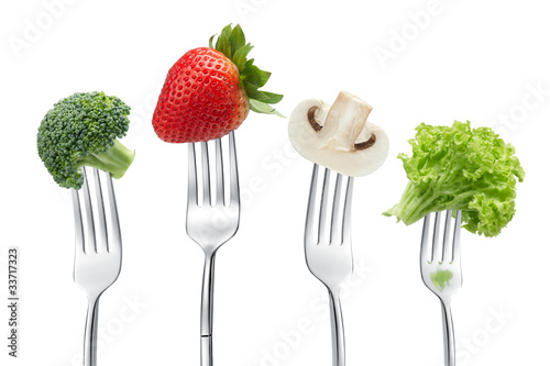 forks with vegetables