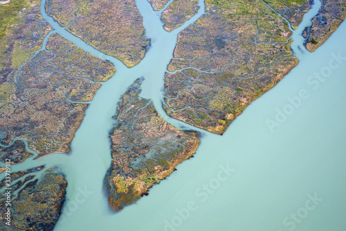 Aerial Vancouver - Fraser River in Richmond